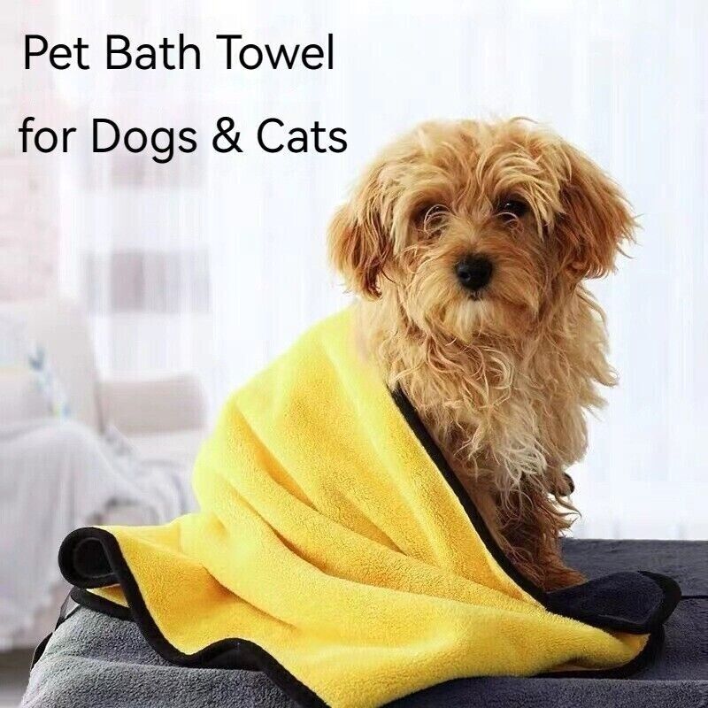 Coral Fleece Pet Towel Dog Cat Quick Dry Bath Soft Absorbent Pet Bathing Towel
