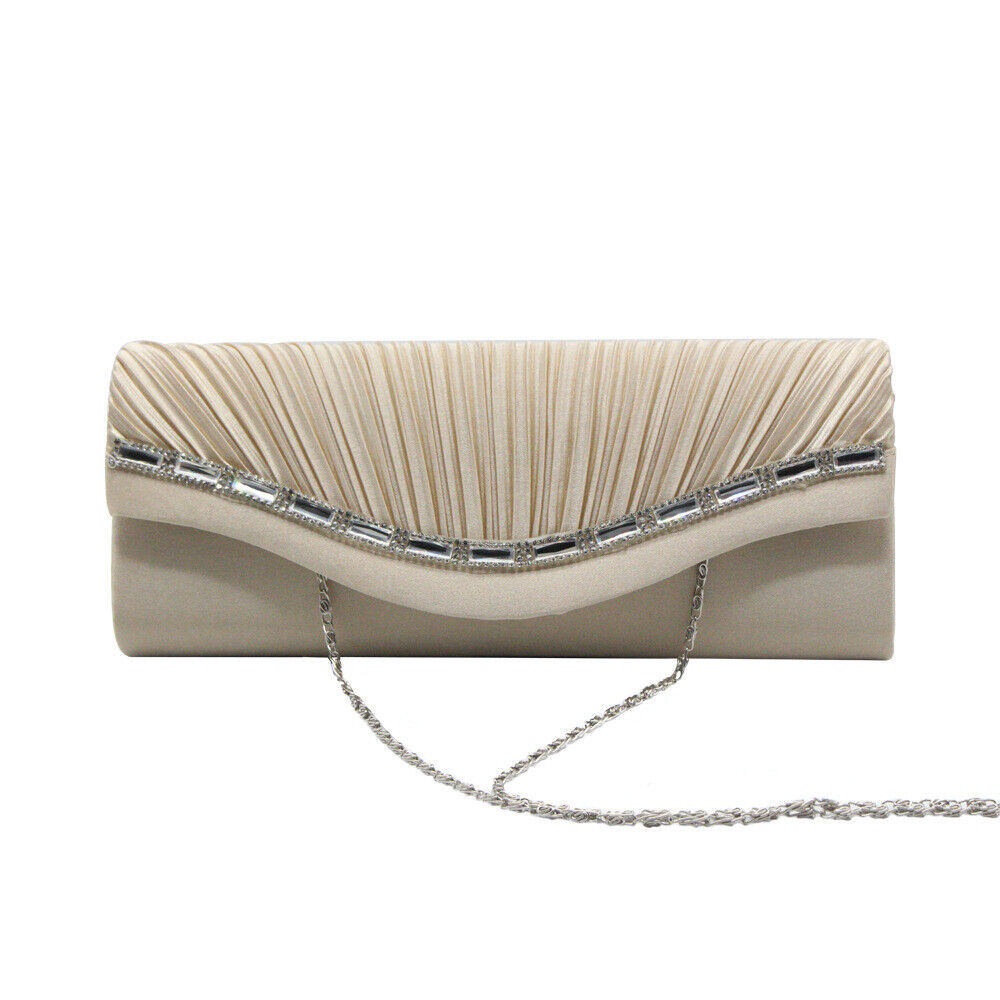 Women Satin Evening Bags Clutch Purses Wedding Formal Handbags Party Prom Clutches