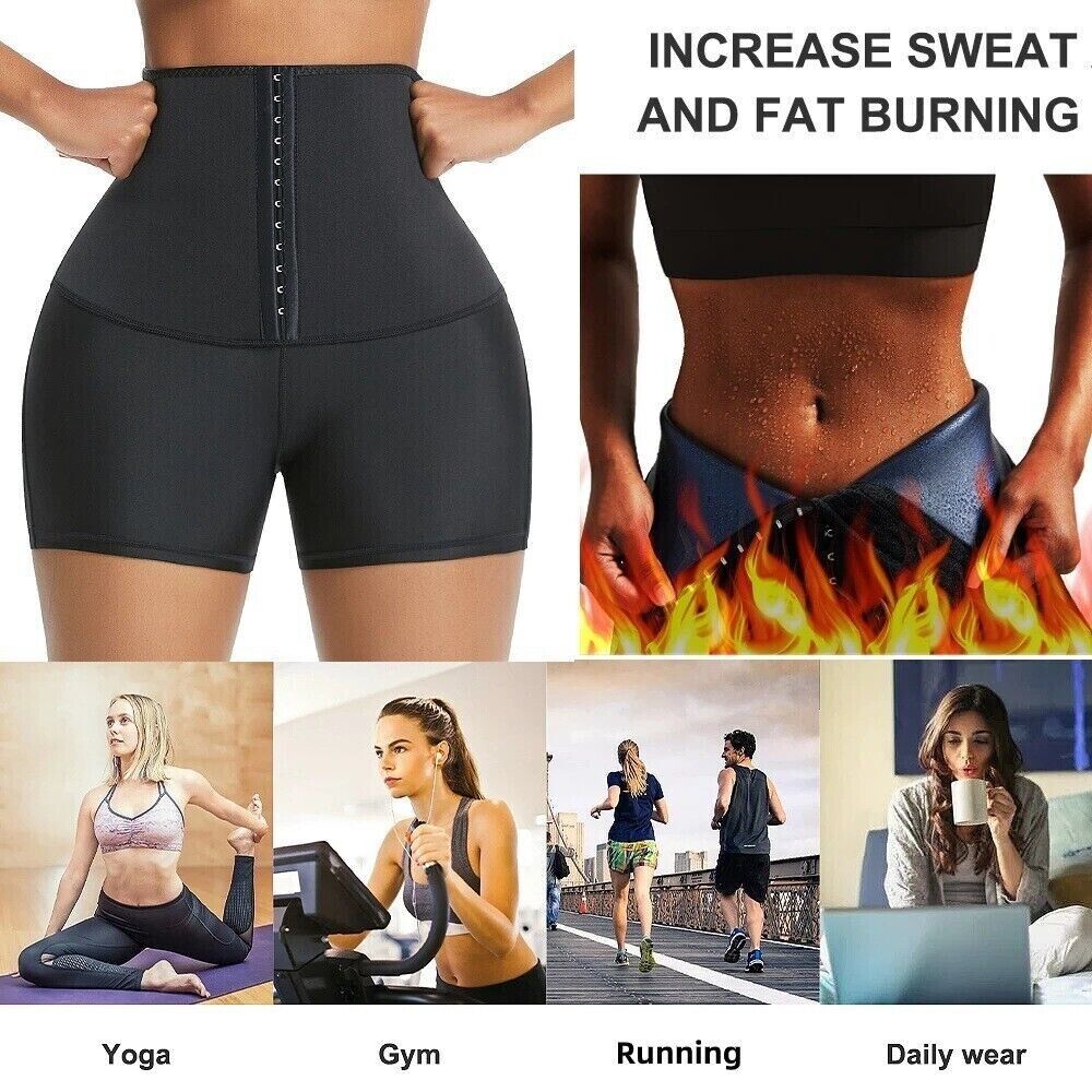 Women Waist Trainer Sauna Sweat Pants Hot Body Shaper Leggings Tummy Slimming
