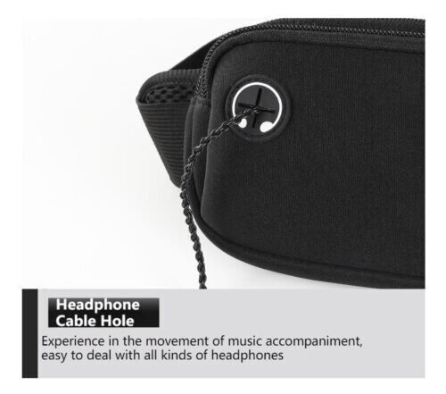 Double Tier Zip Belt Pouch Sport Wallet Waterproof Running Pack Travel Waist Bag