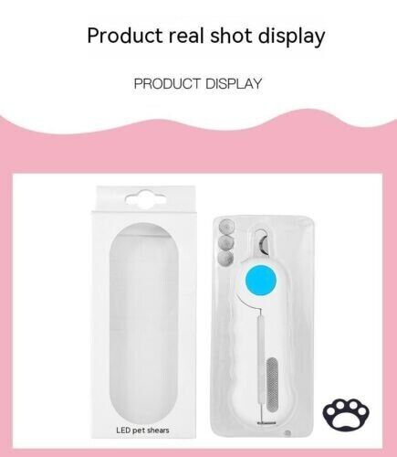 Cat Dog Nail Sharpener Nail Clippers Pet Grooming Cleaning Supplies LED Lights