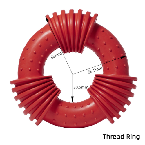 Dog Toys Rubber Bite Resistant Molar Tooth Cleaning Threaded Ring Pet Toys