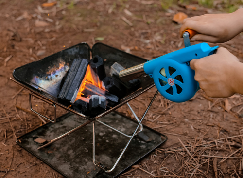 Outdoor Portable Manual Blower Large Wind Metal Outlet Camping BBQ Fire Tool