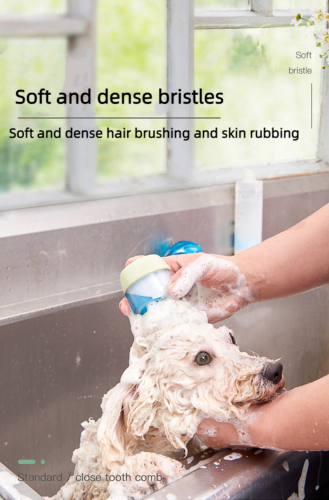 Pet Double Comb Massage Cleaning Comb Bath Brush Cat And Dog Silicone Comb