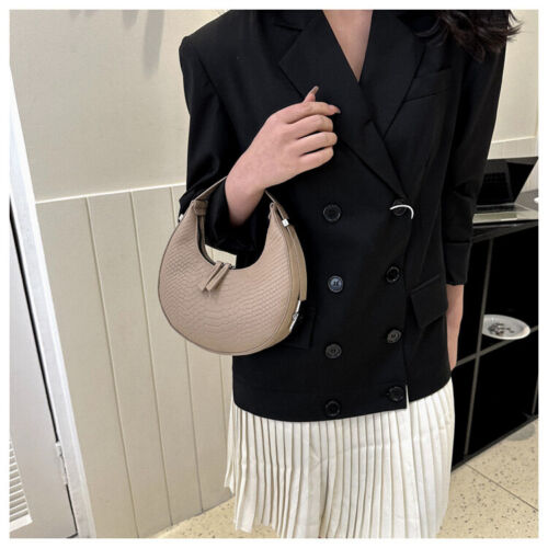 Women's Crocodile Stripe Double Zipper Fashion Personality Underarm Shoulder Bag
