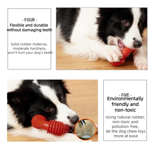 Dog Toys Rubber Bite Resistant Molar Tooth Cleaning Threaded Ring Pet Toys