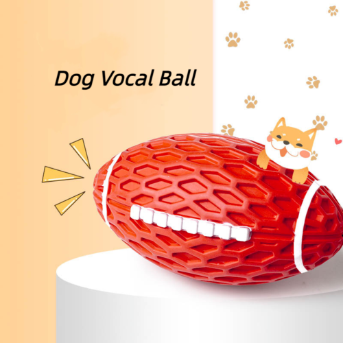 Bite-resistant Vocal Rugby Dog Ball Puzzle Boredom Grinding Interactive Pet Toy