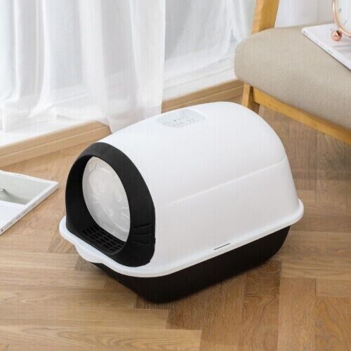 Fully Enclosed Anti-odor Anti-splash Cat Toilet Hooded Cat Litter Box Tray