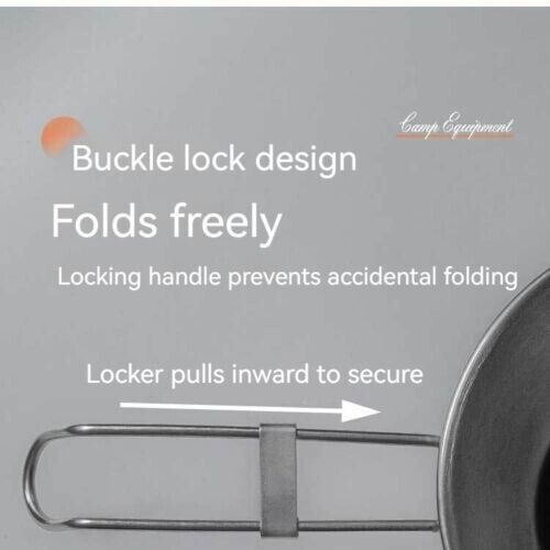 Camping Noodle Bowl Foldable Stainless Steel Hanging Cookware 300ml Outdoor