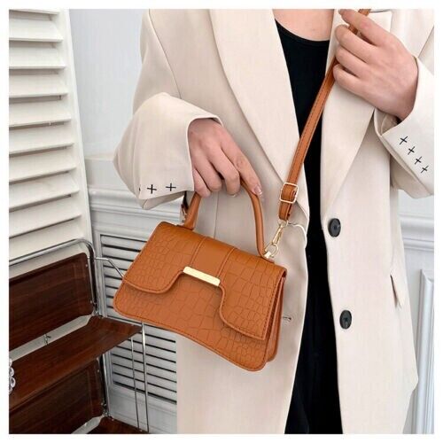Women's Fashion Crocodile Stripe Simple Handbag Shoulder Bag Crossbody Bag