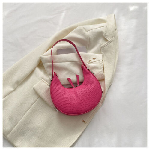 Women's Crocodile Stripe Double Zipper Fashion Personality Underarm Shoulder Bag