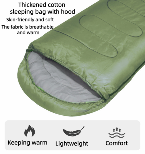 Adult Outdoor Camping Travel Thickened With Hat Cotton Winter Sleeping Bag