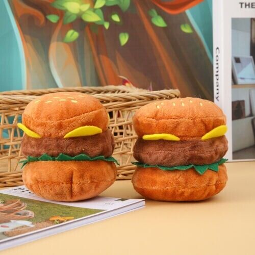 Hamburger Vocalized Plush Toy Grinding Teeth Cleaning Bite Resistant Dog Boredom