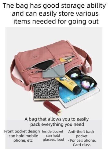 Women's Waterproof Single Shoulder Commute Crossbody Bag Large Capacity Bag