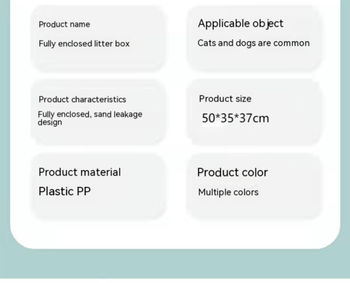 Fully Enclosed Anti-odor Anti-splash Cat Toilet Hooded Cat Litter Box Tray