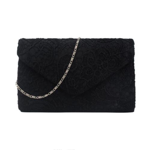 NEW Shining Satin Ladies Evening Clutch Bag Wedding Bridal Chain Handbag Wallet