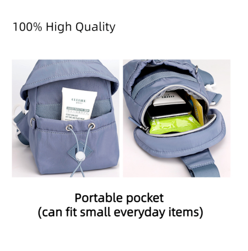 Waterproof Nylon Crossbody Lightweight Chest Bag Portable Single Shoulder Bag
