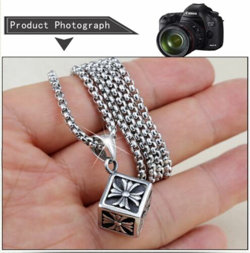NEW Fashion Unisex Silver Stainless Steel magic cube Pendant Necklace Chain Gift
