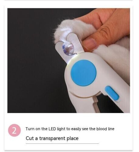 Cat Dog Nail Sharpener Nail Clippers Pet Grooming Cleaning Supplies LED Lights