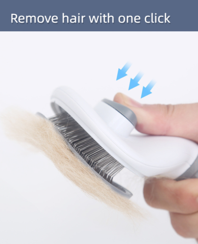 Pet Stainless Steel Manual One-click Hair Removal Brush Pet Hair Removal Comb