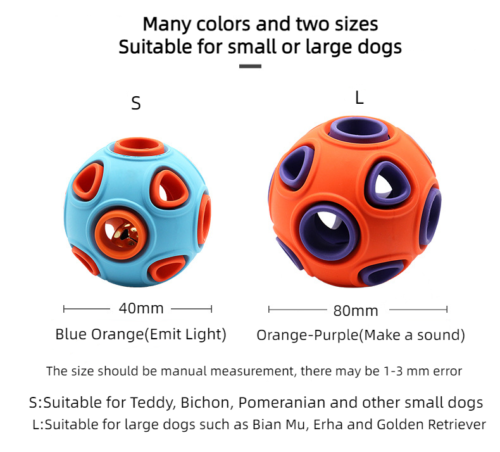 New Pet Toy Ringing Bell Bite Resistant Vocal Rubber Molar Training Ball