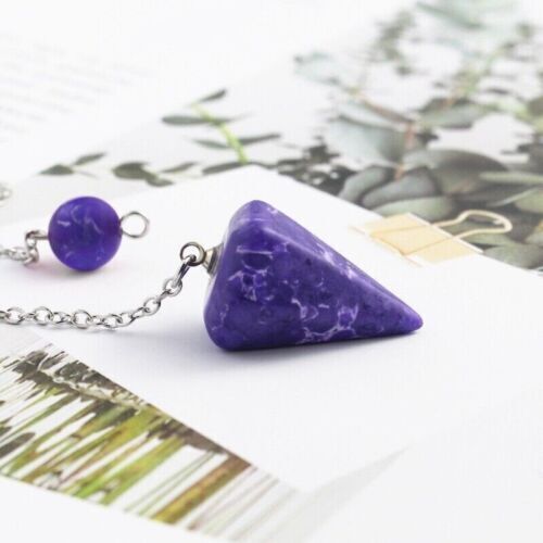 Fashion Crystal Stone Spirit Pendulum Hexagonal Conical Cut Energy Stone Pendant