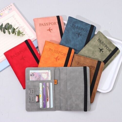 Anti-Magnetic Passport Wallet Holder RFID Blocking Slim ID Card Case Cover PU