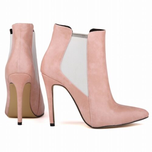WOMEN FAUX LEATHER HIGH HEELS STILETTO BOOTS SEXY HOT