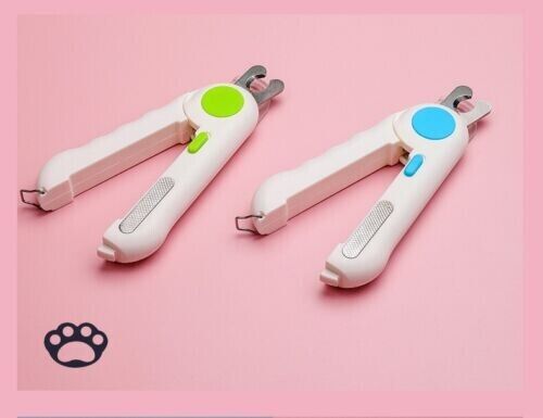 Cat Dog Nail Sharpener Nail Clippers Pet Grooming Cleaning Supplies LED Lights