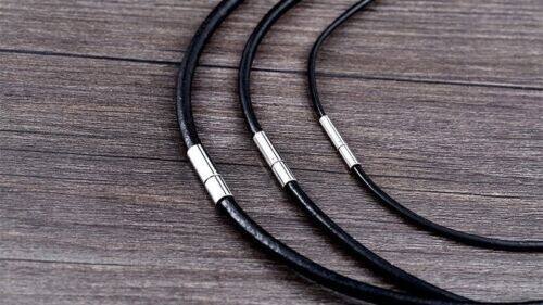 Unisex Fashionable Cowhide Rope Versatile Stainless Steel Buckle Necklace