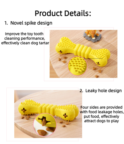 Leaky Food Bone Shaped Pet Toys Dog Toy Gnawing Teeth Grinding Teeth Cleaning