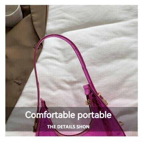Women Fashion Trendy Bright Surface Crocodile Stripe Armpit Shoulder Bag