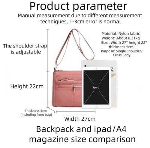Women's Waterproof Single Shoulder Commute Crossbody Bag Large Capacity Bag