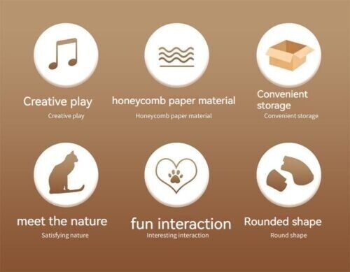 Honeycomb Paper Accordion Turntable Scratch Board Cat Toy Pet Vocal Bell Ball