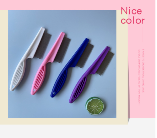 Pet Dog Encrypted Clean Flea Lice Removal Comb Hair Shedding Comb Steel Pin Comb