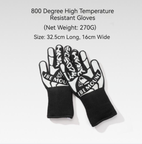 800 Degree High Temperature Resistance Silicone Outdoor BBQ Thickened Gloves