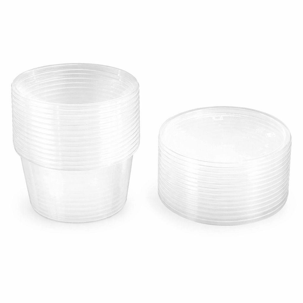 Round Reusable Food Container 300 / 700ml BPA Free Microwave Safe Takeaway with Lid # KIT 309597 / KIT 309603