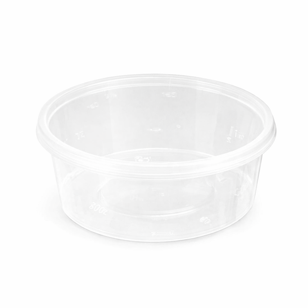 Round Reusable Food Container 300 / 700ml BPA Free Microwave Safe Takeaway with Lid # KIT 309597 / KIT 309603