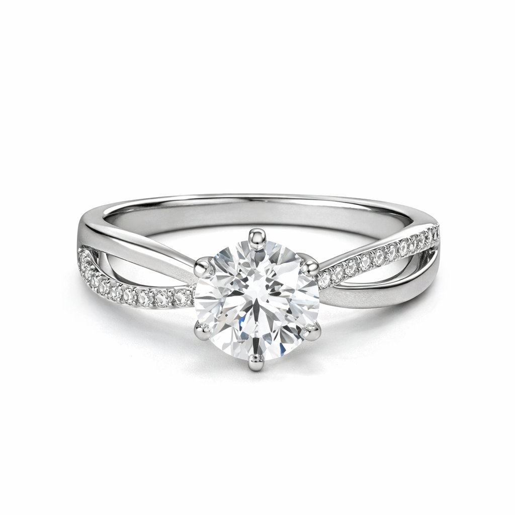 Elegant Twist Engagement Style Ring Alloy Band Simulated Crystal Stone 3 Colours # R120