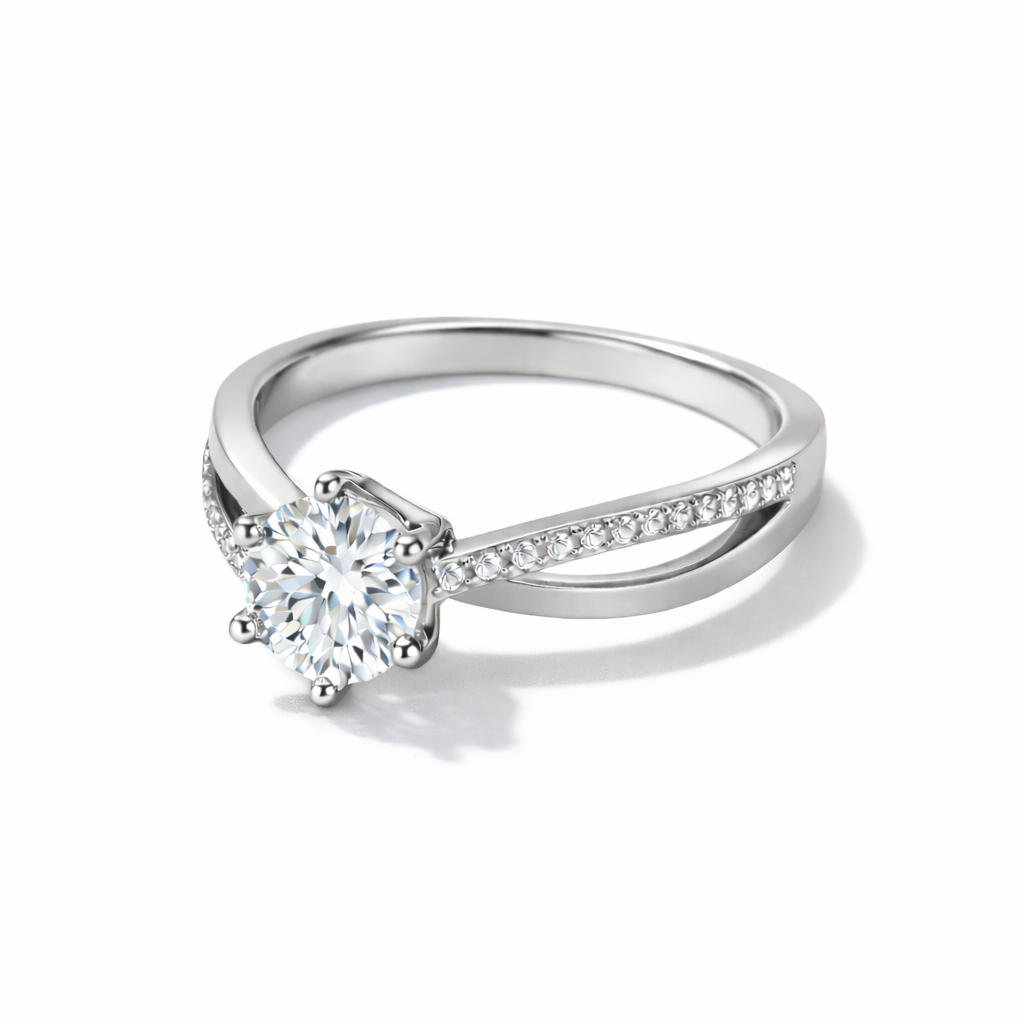 Elegant Twist Engagement Style Ring Alloy Band Simulated Crystal Stone 3 Colours # R120
