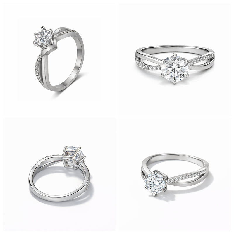 Elegant Twist Engagement Style Ring Alloy Band Simulated Crystal Stone 3 Colours # R120