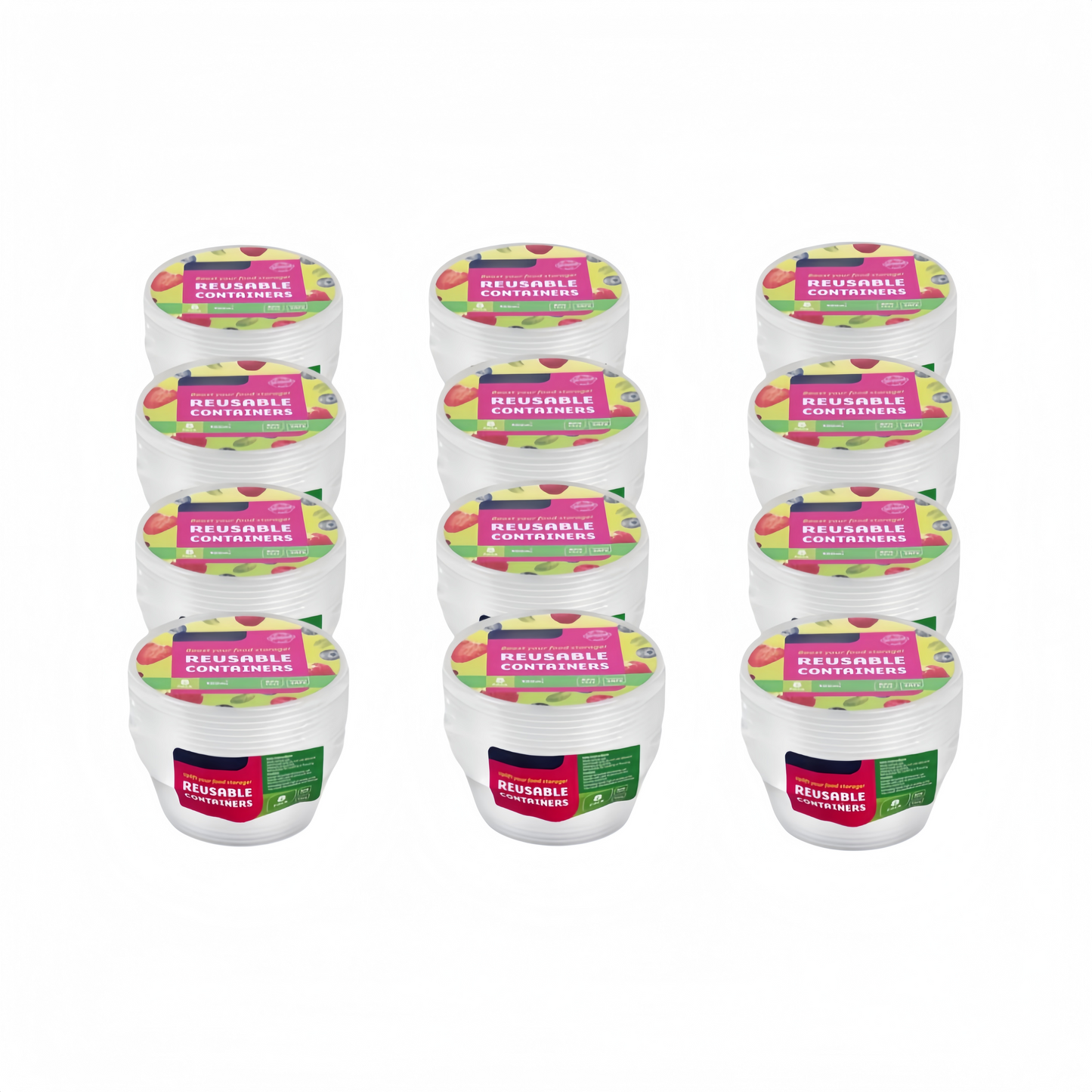 Round Reusable Food Container 300 / 700ml BPA Free Microwave Safe Takeaway with Lid # KIT 309597 / KIT 309603