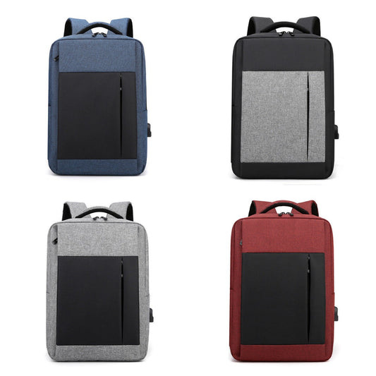 Unisex Waterproof Large Capacity Business Travel Bag USB Computer Nylon Backpack