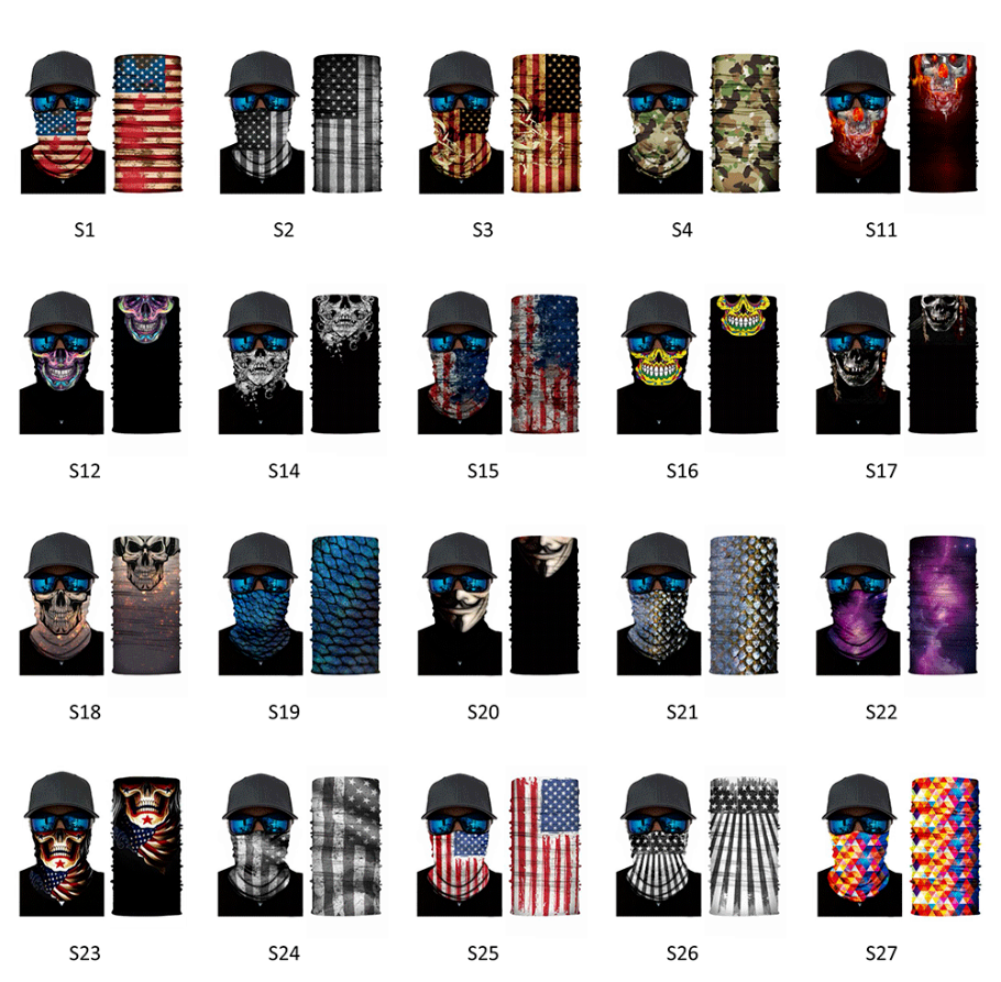 Pure Colour Gradient Series Sunscreen Cycling Neckerchief Bandanas Fabric Mask