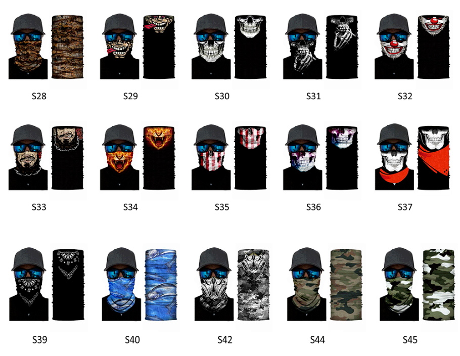 Pure Colour Gradient Series Sunscreen Cycling Neckerchief Bandanas Fabric Mask