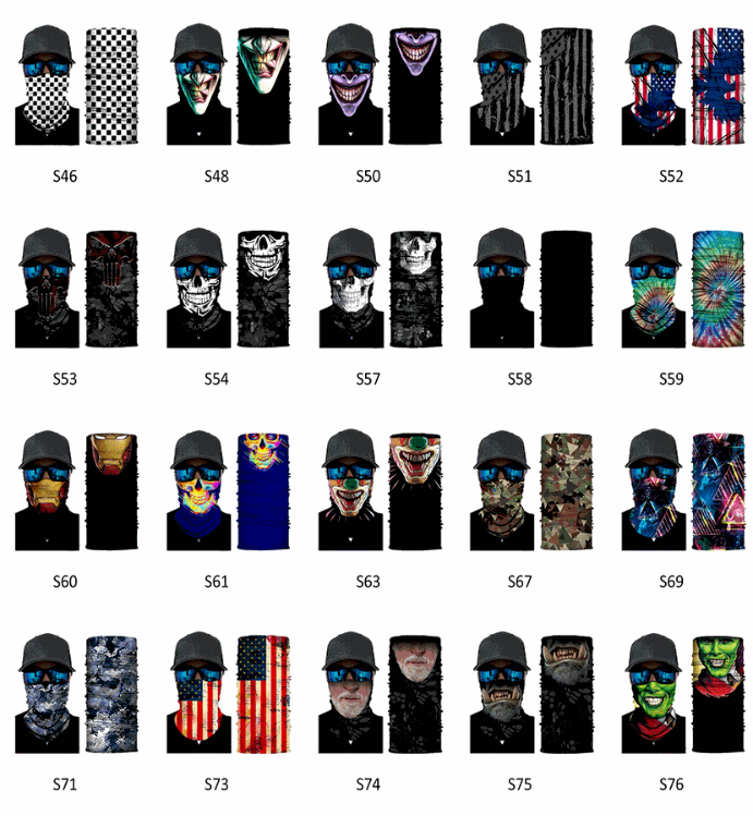 Pure Colour Gradient Series Sunscreen Cycling Neckerchief Bandanas Fabric Mask
