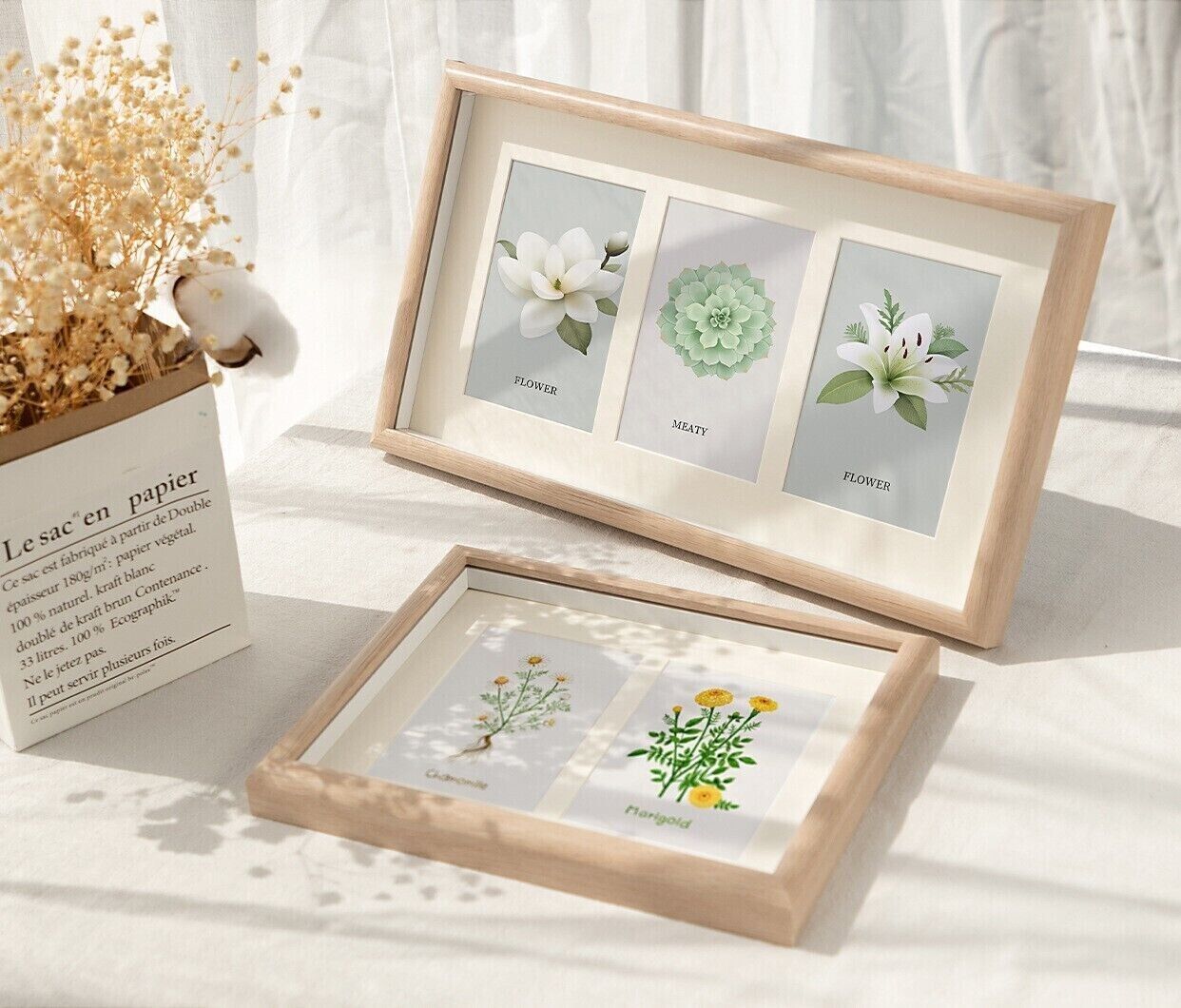 Collage Multiphoto Multihole Gallery Picture Photo Frame White Oak Coffee Color