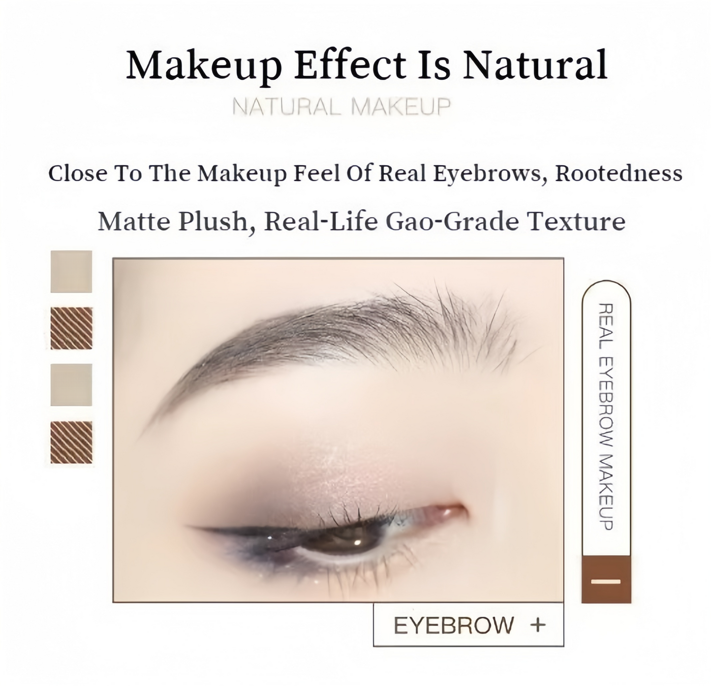 Waterproof Knife Shape Eyebrow Pencil & Spoolie Brush Natural Finish Brow Makeup