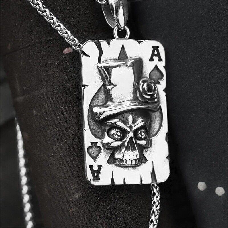 Stylish Retro Gothic Punk Mix Theme Titanium Steel Pendant Gift Unisex Necklace