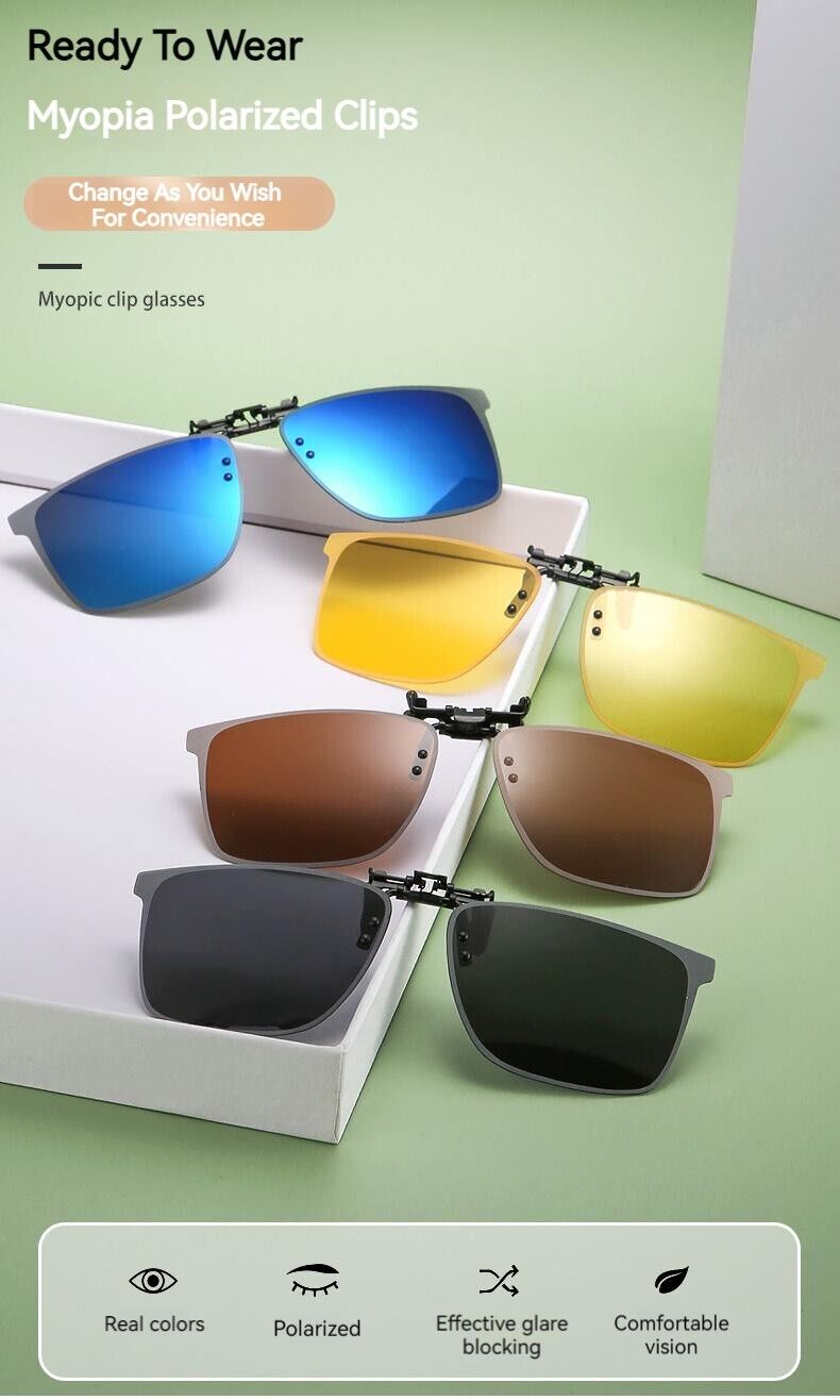 Unisex Polarized Comfortable Driving Fishing Fashion Day Night Sunglasses Clip